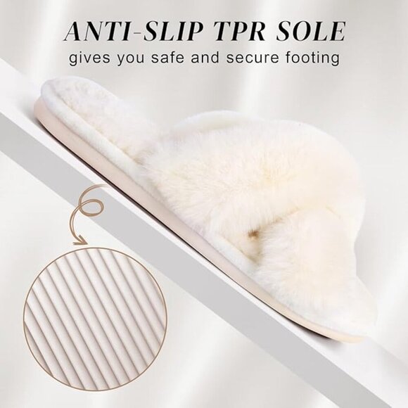 Fuzzy Cross Band Slippers by Parlovable ๐ - Picture 11 of 11